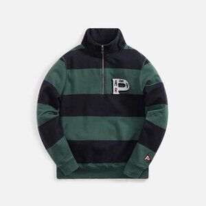 BY PARRA Men's Worked P Striper Half Zip Sweatshirt Size M In Navy Green